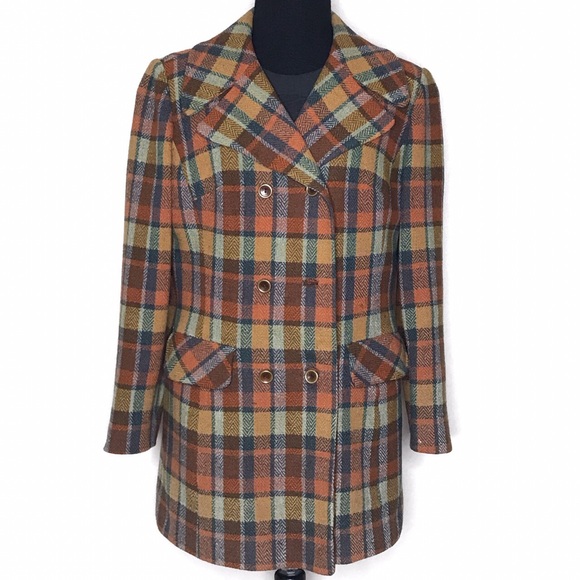 betty rose Jackets & Blazers - VTG 70’s union made Betty Rose plaid trench coat